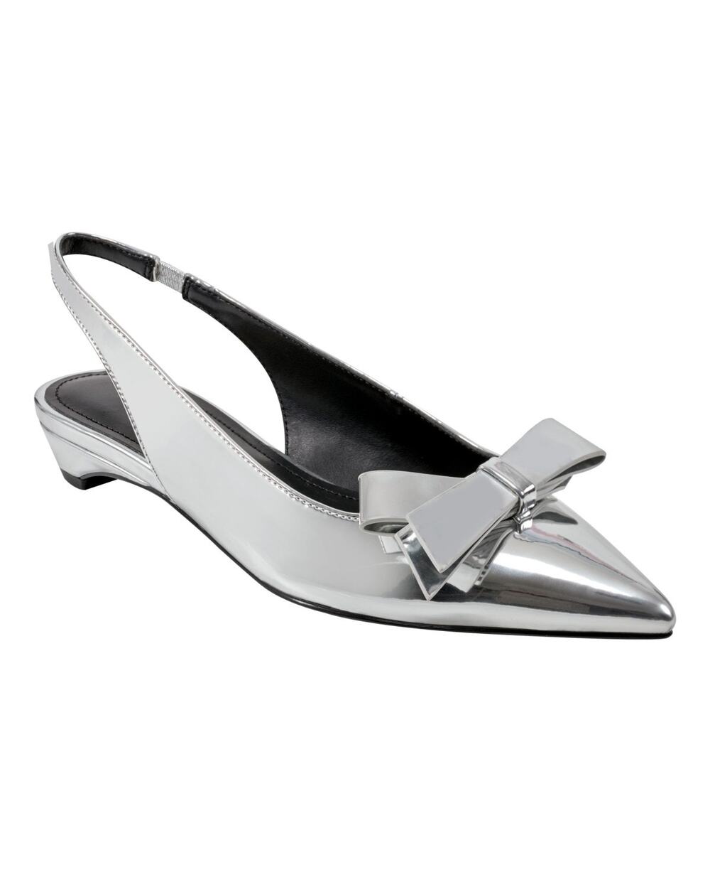Marc Fisher Kerrey Slingback Pointy Toe Dress Flats Silver 9